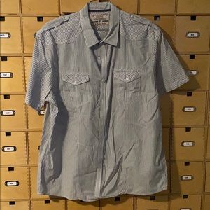 Vintage Esprit Sport Shirt White+grey Stripes XL